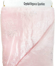 Load image into Gallery viewer, Sparkle Crystal Sheer Organza 58"/60" Wide Fabric by The Yard, Pink