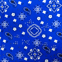 Load image into Gallery viewer, (3 Yards Cut) Poly Cotton Bandana Print Fabric, Navy
