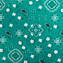 Load image into Gallery viewer, (3 Yards Cut) Poly Cotton Bandana Print Fabric, Teal
