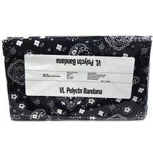 Load image into Gallery viewer, (3 Yards Cut) Poly Cotton Bandana Print Fabric, Black
