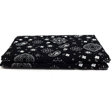 Load image into Gallery viewer, (3 Yards Cut) Poly Cotton Bandana Print Fabric, Black
