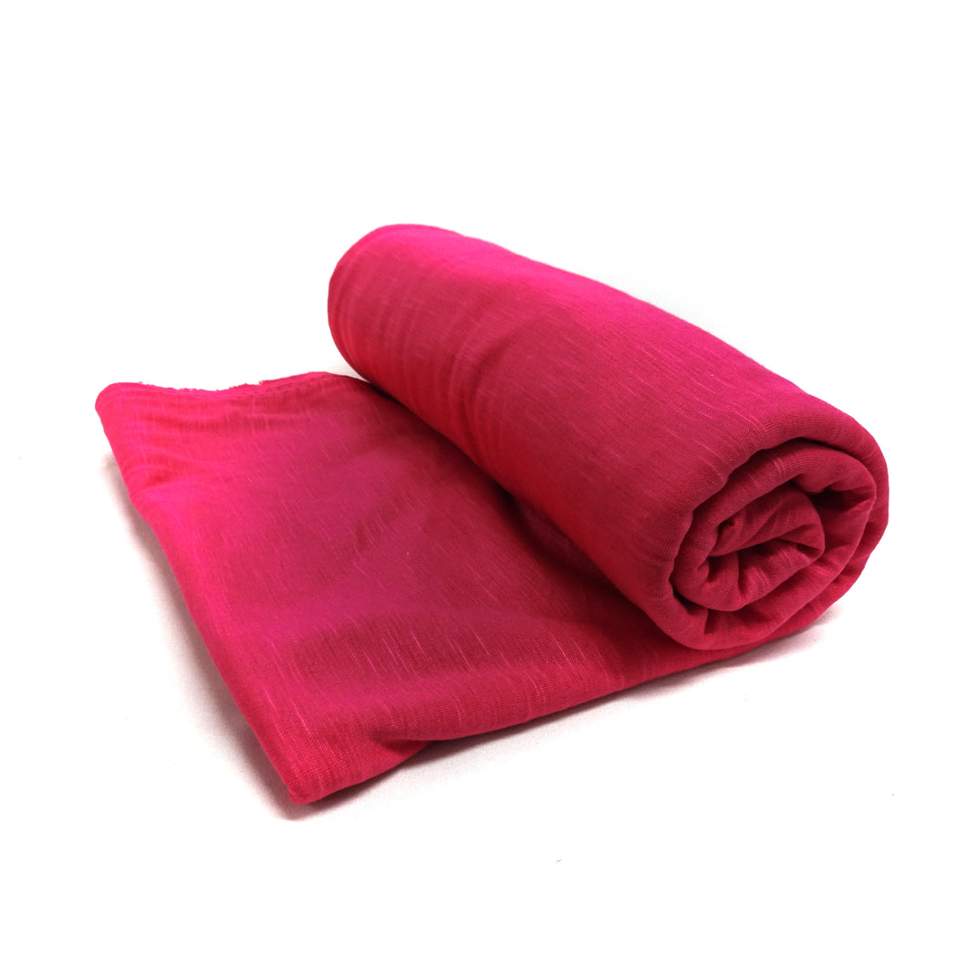 (3 Yards Cut) Classic Sew Slub Solid Knit Fabric, Fuchsia