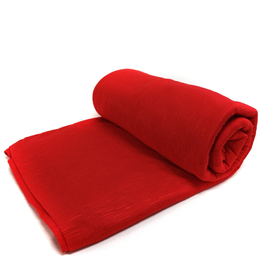 (3 Yards Cut) Classic Sew Slub Solid Knit Fabric, Red