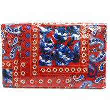 Load image into Gallery viewer, (3 Yards Cut) Soft Poly Cotton Bandana Print Fabric, Red/Blue+White
