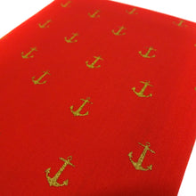 Load image into Gallery viewer, (3 Yards Cut) Soft Poly Cotton Gold Glitter Print Fabric, Red, Anchor Glitter
