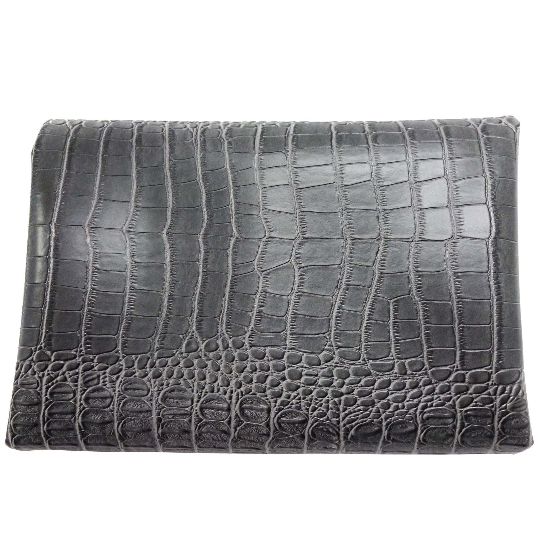 Shason Textile Faux Leather Crocodile Print Upholstery Fabric, Gray, Available in Multiple Colors, Size: 36 inch x 52 inch
