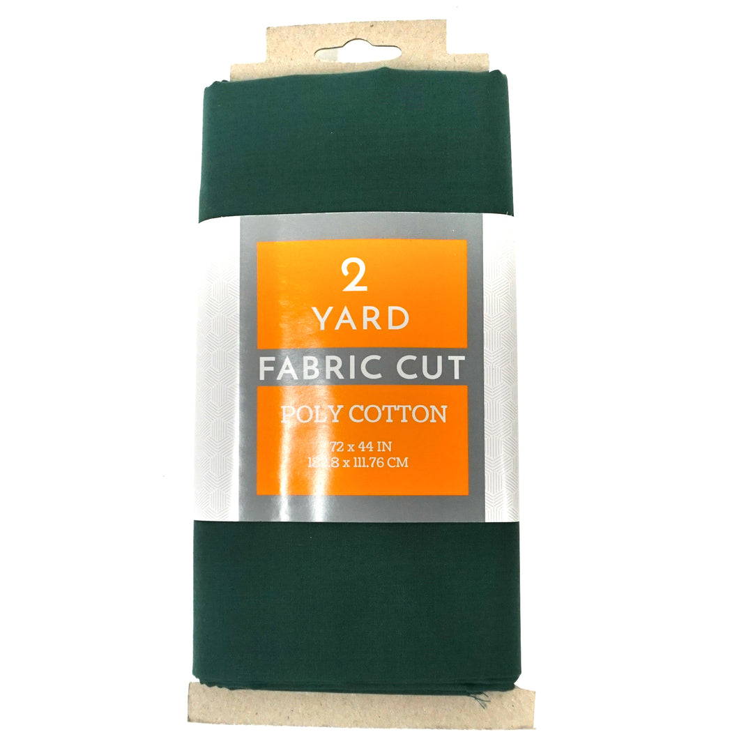 (2 Yards Cut) Craft Quilting Poly Cotton Fabric, Hunter Green