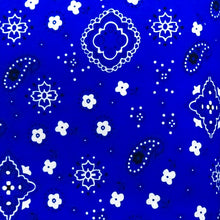 Load image into Gallery viewer, (2 Yards Cut) Poly Cotton Fabric, Blue Bandana
