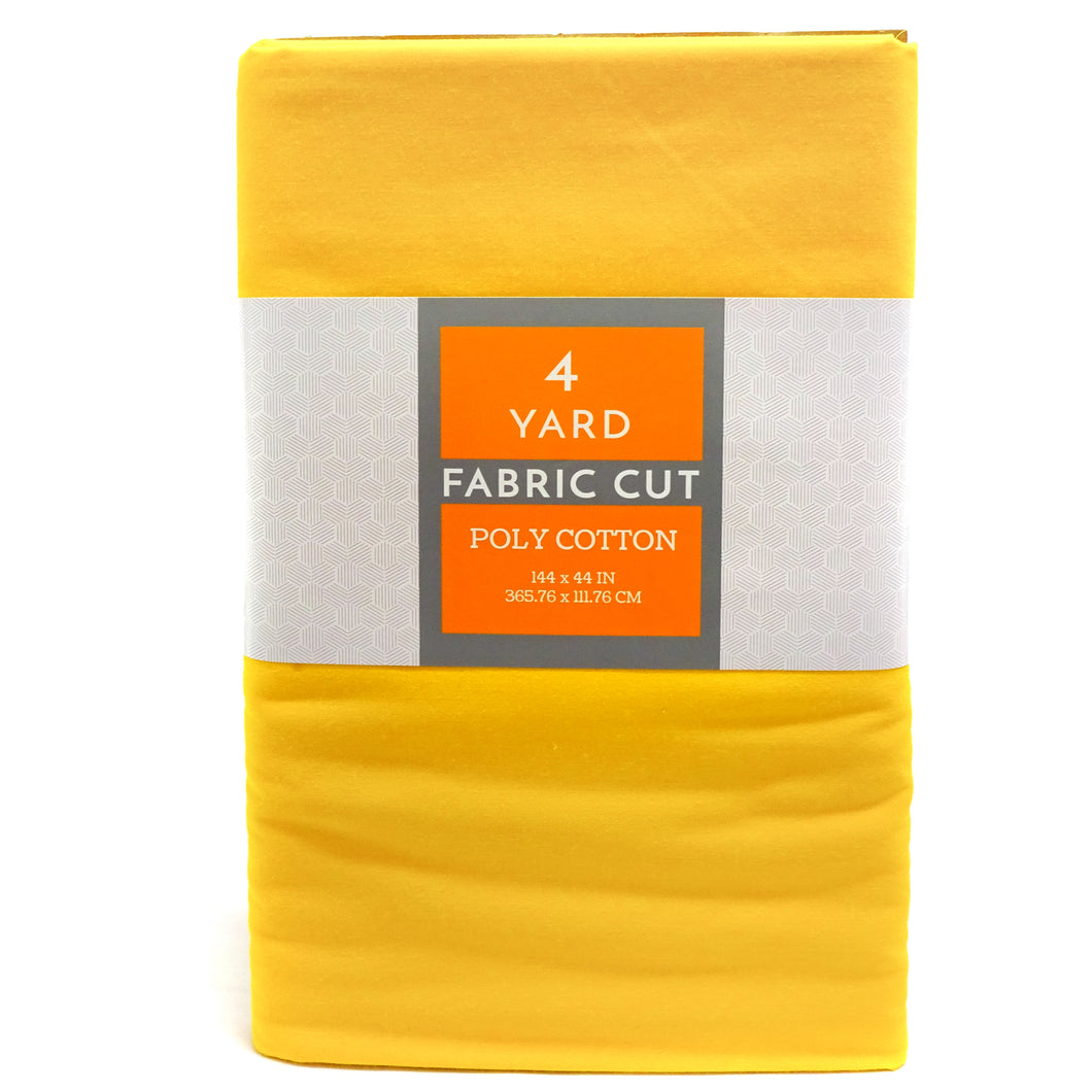 (4 Yards Cut) Craft Quilting Poly Cotton Fabric, Yellow