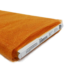 Load image into Gallery viewer, (10 Yards Cut) Polymesh Glitter Precut Fabric for Quilting Projects and Sewing, Orange
